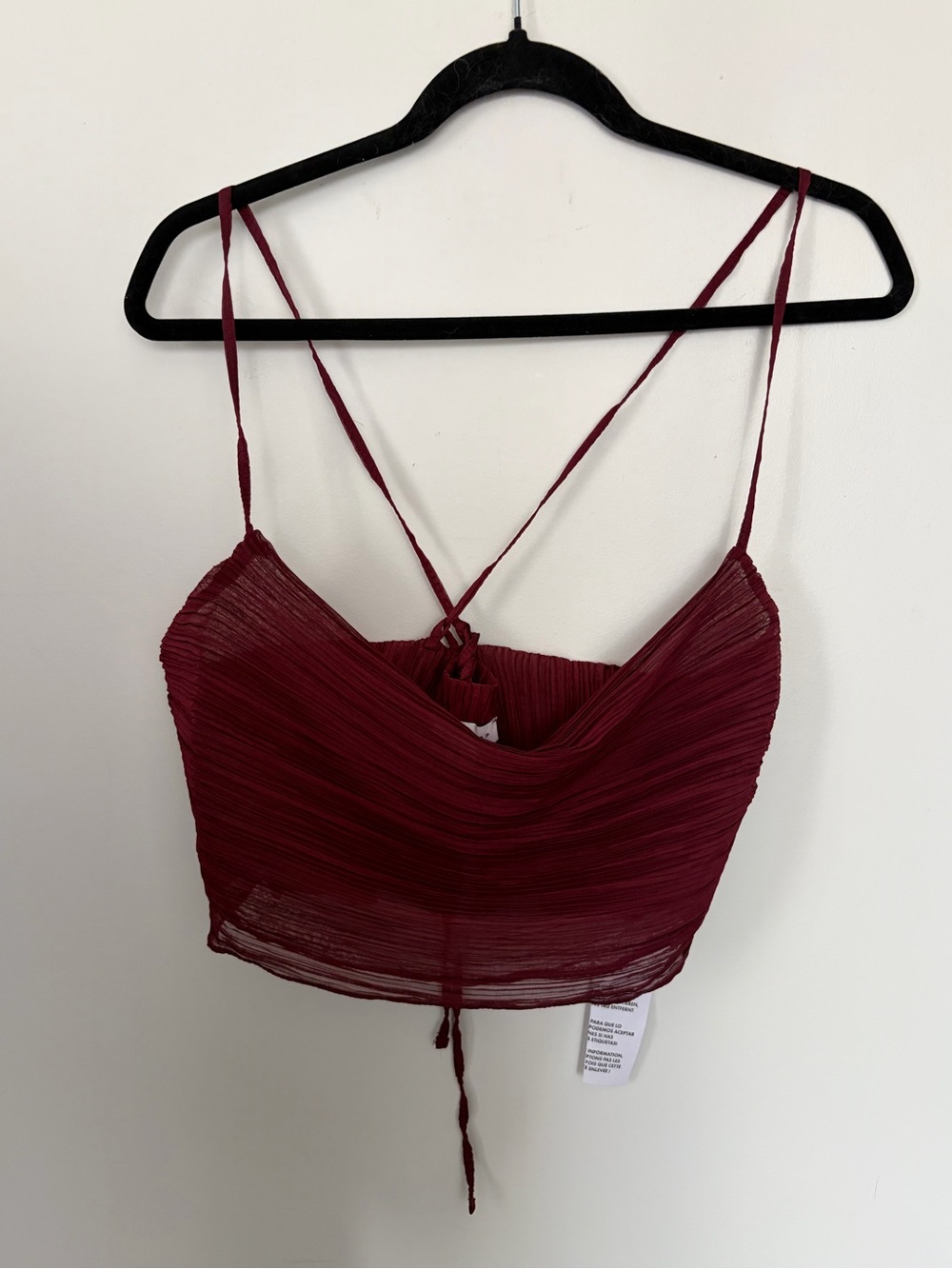 NWT Topshop Pleated Cami with Crisscross Straps - 12